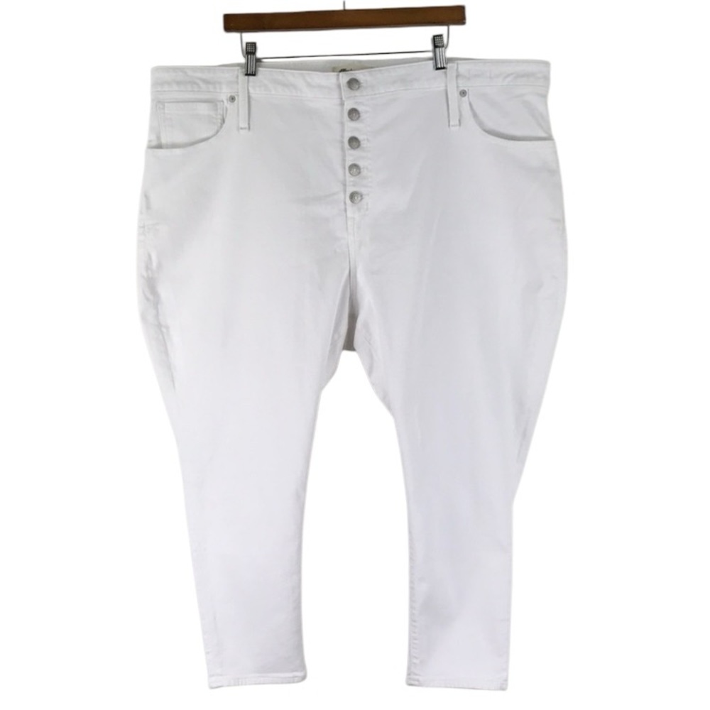 MADEWELL Size 37P Curvy High Rise Skinny Crop Jeans White NWT